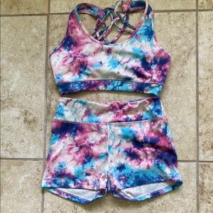 Tie-Dye Sports Bra and Shorts Set